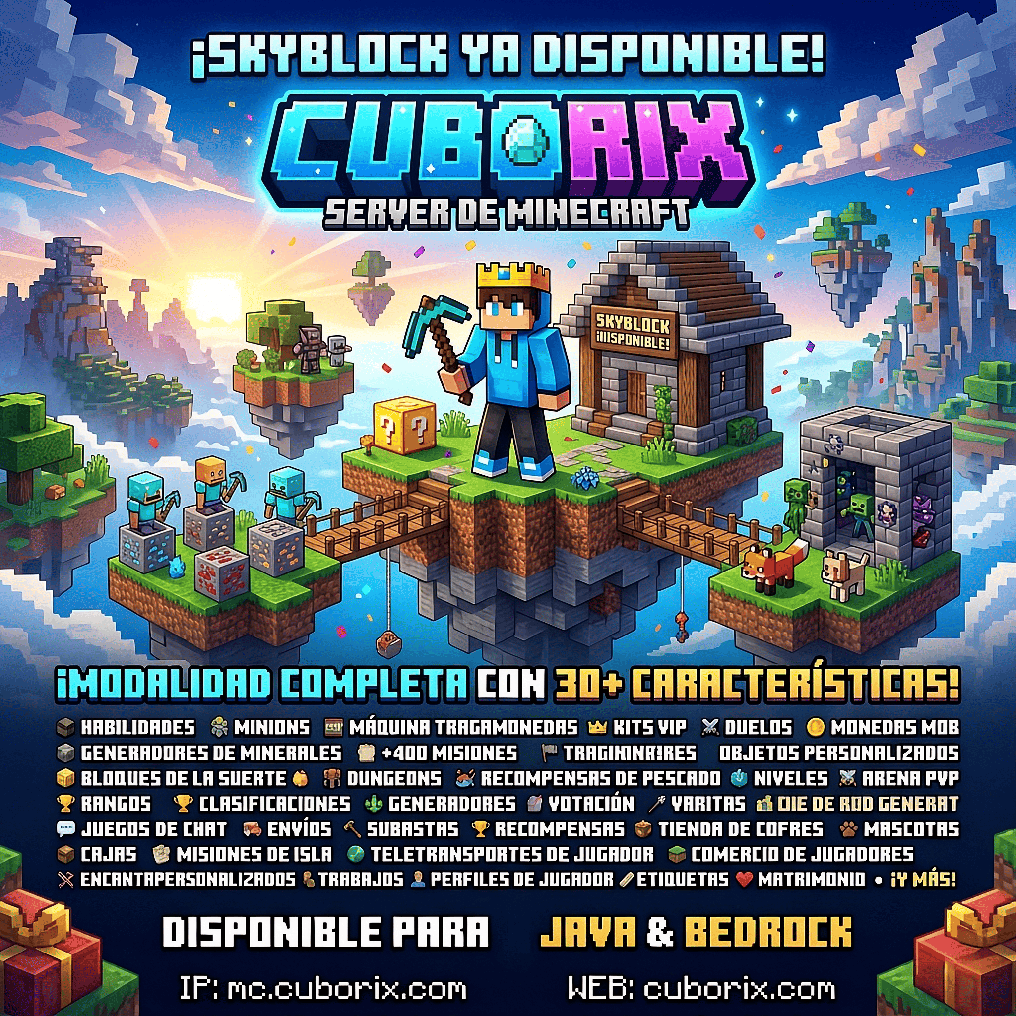 ¡Skyblock TOTAL en Cuborix! 🌟